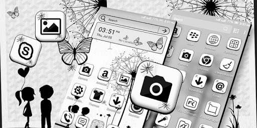 Black And White Launcher Theme ekran görüntüsü