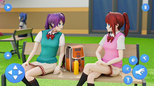Anime okul kız Aşk hayat 3d ekran görüntüsü