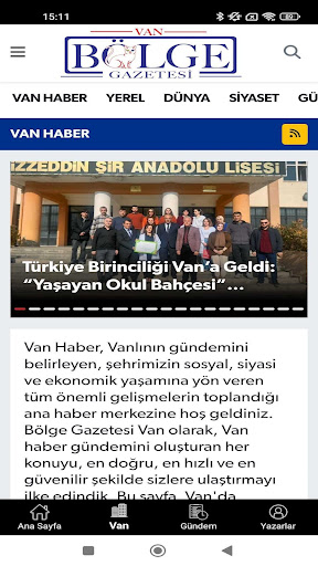 Van Bölge Gazetesi ekran görüntüsü