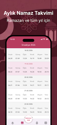 İmsakiye 2026 ekran görüntüsü