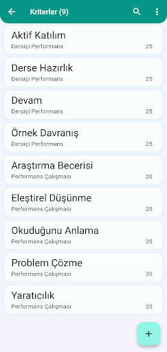Performans Puantaj ekran görüntüsü