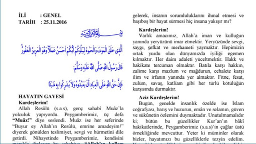 Hutbe ekran görüntüsü