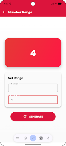 Random Number Generator ekran görüntüsü