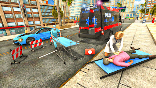 Police Ambulance 3d Game 2023 ekran görüntüsü