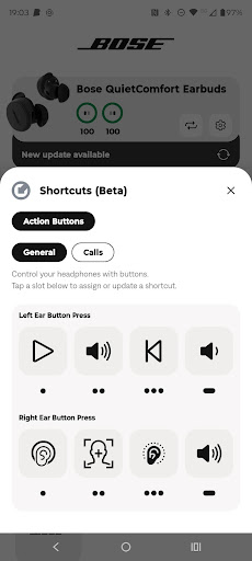 Bose QC Earbuds ekran görüntüsü