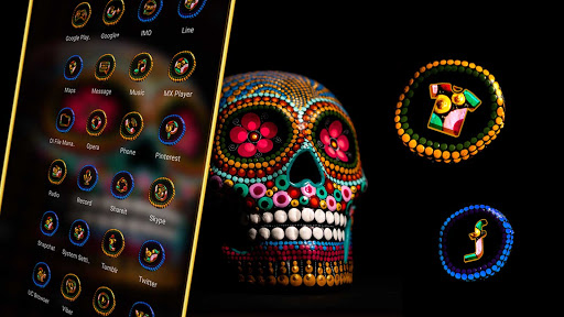Pearl Skull Flower Theme ekran görüntüsü