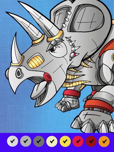 Dino Robot Coloring By Numbers ekran görüntüsü