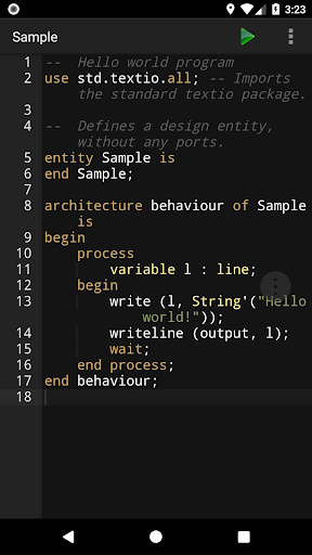 VHDL Programming Compiler ekran görüntüsü