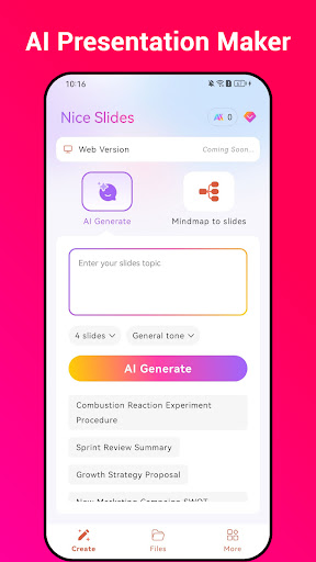 Nice Slides: Mindmap to PPT,AI ekran görüntüsü