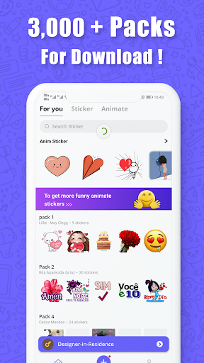 Anim live sticker-WAStickerApp ekran görüntüsü