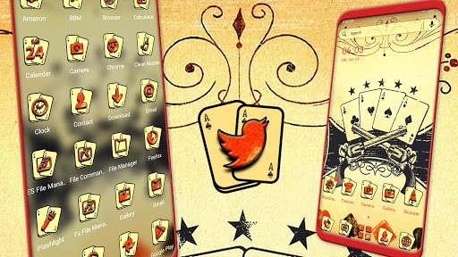 Vintage Cards Launcher Theme ekran görüntüsü