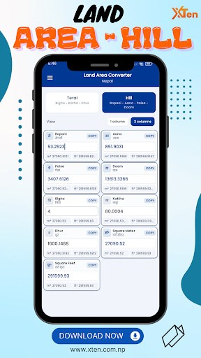 Nepal Land Area Converter App ekran görüntüsü