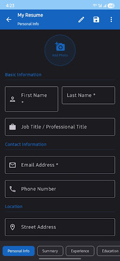 My Resume Maker ekran görüntüsü