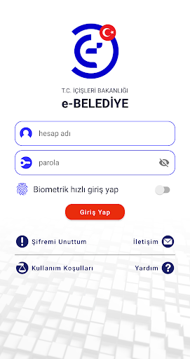 E-Belediye ekran görüntüsü
