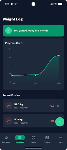 weight loss tracker ekran görüntüsü