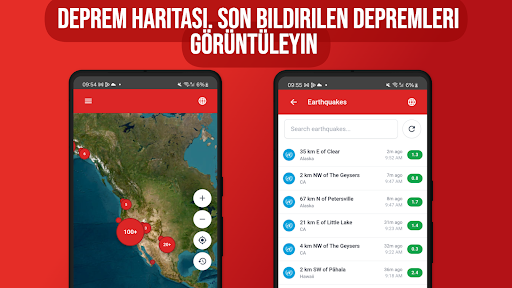 Deprem İzleme - Harita ekran görüntüsü