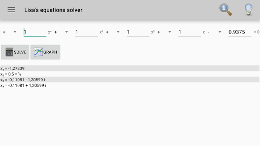 Lisa's equation solver ekran görüntüsü