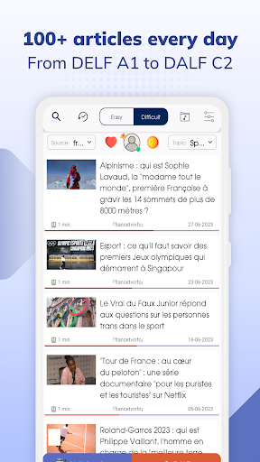 Todaii: Learn French by news ekran görüntüsü