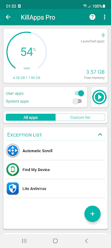 Killapps - Close Running Apps ekran görüntüsü