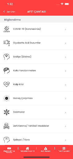 Afet Çantası ekran görüntüsü