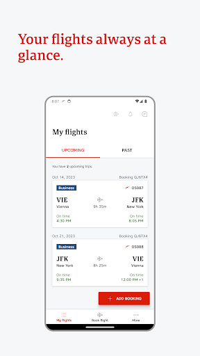 Austrian Airlines ekran görüntüsü
