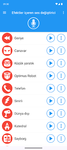 Efektler ile ses değiştirici ekran görüntüsü