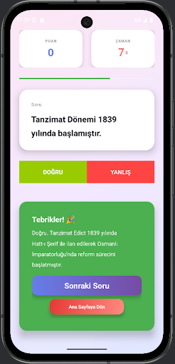 KPSS Tarih Soru Bankası ekran görüntüsü