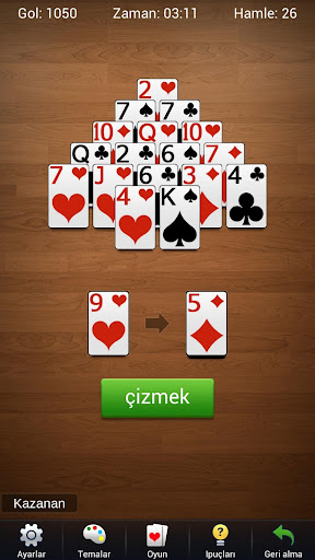 Piramit Solitaire - Kart ekran görüntüsü