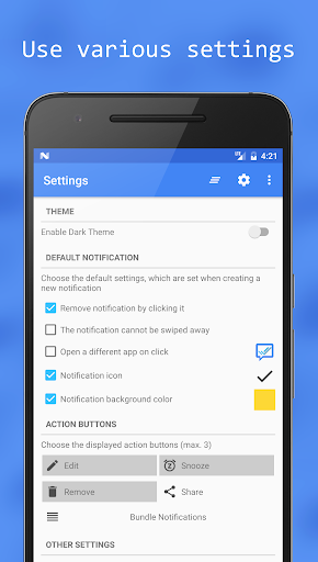 Notify me - Notification bar ekran görüntüsü