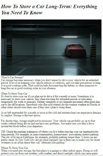 How to Store a Car Long Term ekran görüntüsü