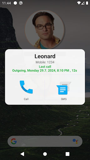 Recent Contacts Widget ekran görüntüsü