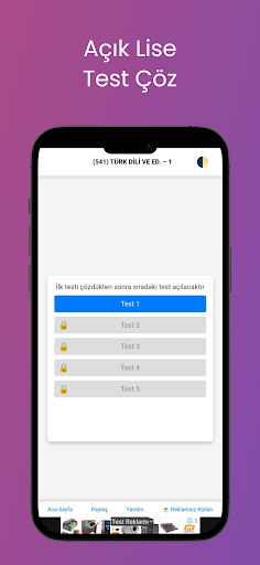 Açık Lise Test Çöz ekran görüntüsü