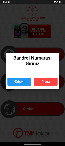 Bandrol Sorgulama ekran görüntüsü