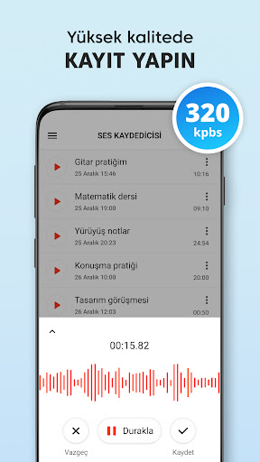 Ses Kaydedici Plus - Kayıt ekran görüntüsü