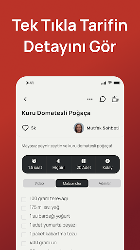 tarifist: yemek sosyal medyası ekran görüntüsü