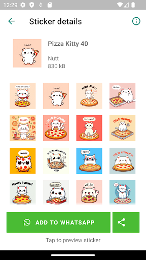Pizza Kitty Stickers ekran görüntüsü