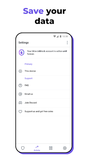 Wize AdBlock VPN ekran görüntüsü