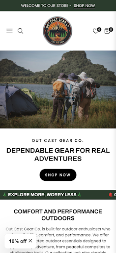Out Cast Gear Co ekran görüntüsü