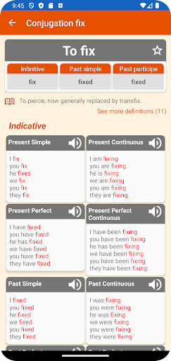 English Verb Conjugation ekran görüntüsü