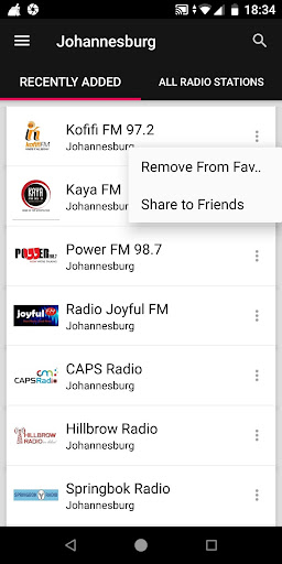 Johannesburg Radio Stations ekran görüntüsü