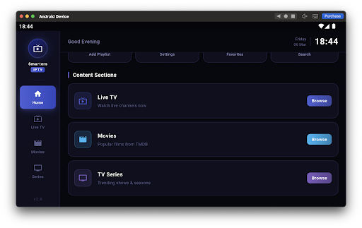 Smarters IPTV  pro ekran görüntüsü
