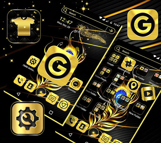 Gold Black Launcher Theme ekran görüntüsü