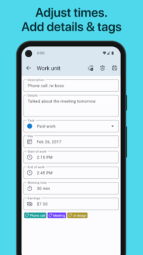 WorkingHours - Time Tracking ekran görüntüsü