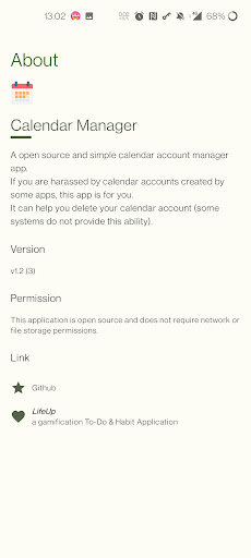 Calendar Account Delete Helper ekran görüntüsü