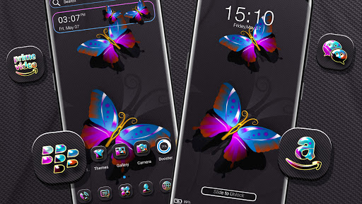 Blue Pink Butterfly Theme ekran görüntüsü