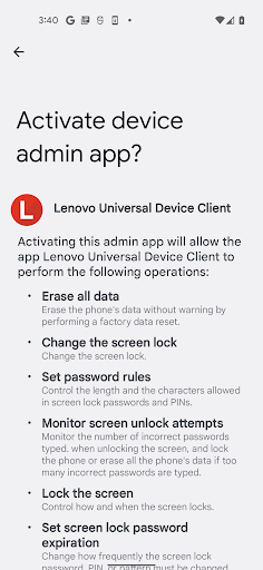 Lenovo Universal Device Client ekran görüntüsü