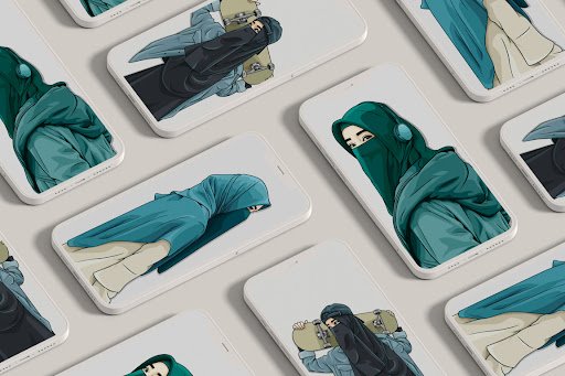 HD Hijab Cartoon Wallpaper ekran görüntüsü