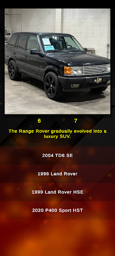 Range Rover SUV Model Quiz ekran görüntüsü