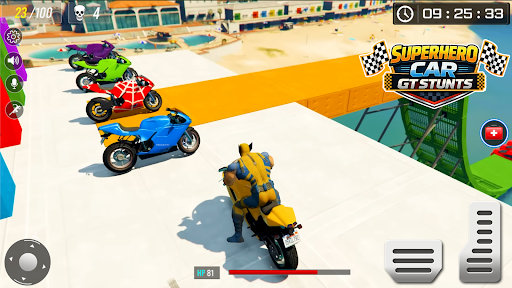 Superhero Car Stunt Mega Ramps ekran görüntüsü