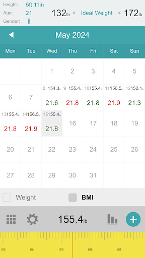 Weight Calendar Pro ekran görüntüsü